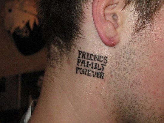 Memorial Wording Tattoo Behind Ear