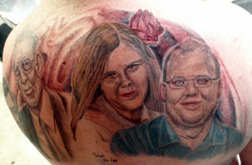 Memorial Family Tattoo On Back