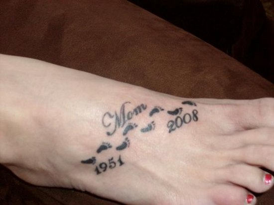 Memorial Tattoo On Foot