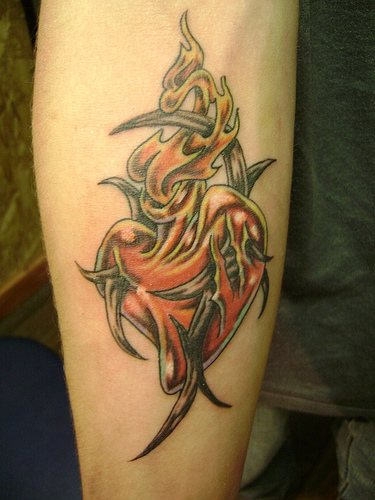Flame Tattoo on Arm