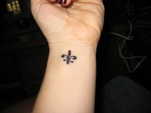 Small Fleur de lis Tattoo on Wrist