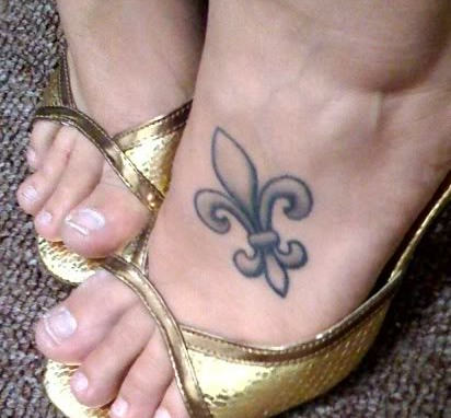 Fleur de lis Tattoo on Foot