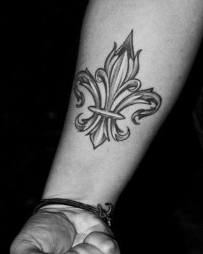 Fleur de lis Design On Forearm