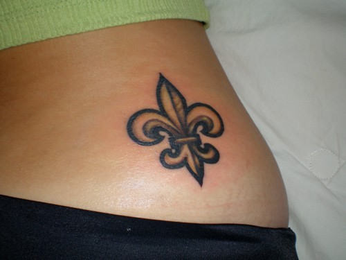 Fleur de lis Tattoo on Lower Back