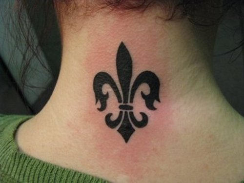 Fleur de lis Tattoo on Nape