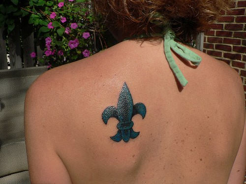 Fleur de lis Tattoo on Back