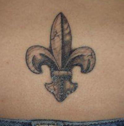 Fleur de lis Tattoo on Lower Back