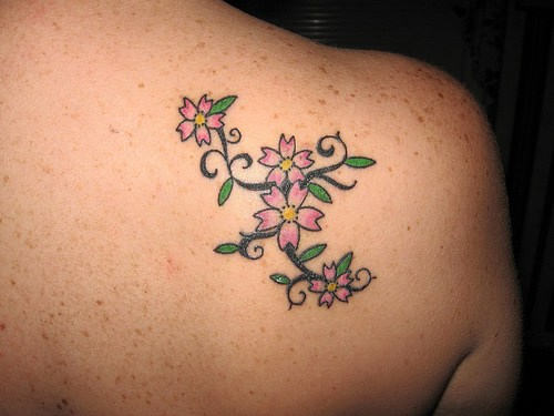 Cherry Blossom Tattoo On Back