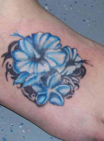 Blue Hibiscus Tattoo
