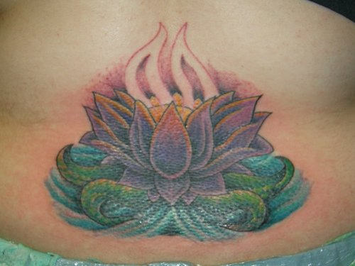 Lotus Tattoo On Waist