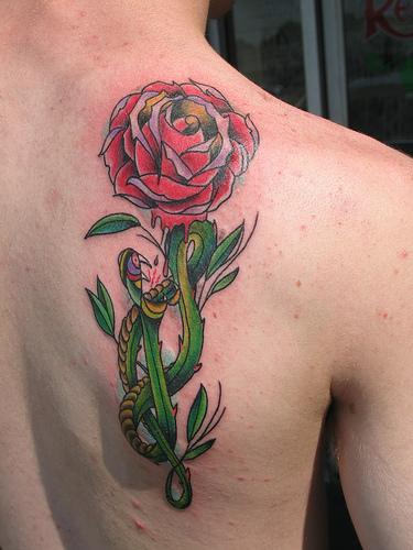 Rose Tattoo On Back