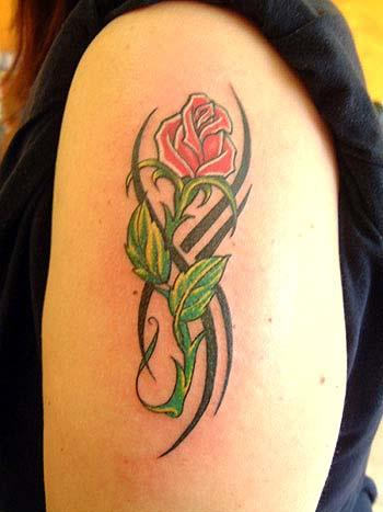 Rose Tattoo On Shoulder