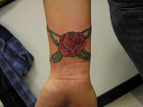 Rose Tattoo On Wrist