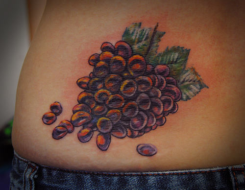 Grapes Tattoo Design on Lower Back