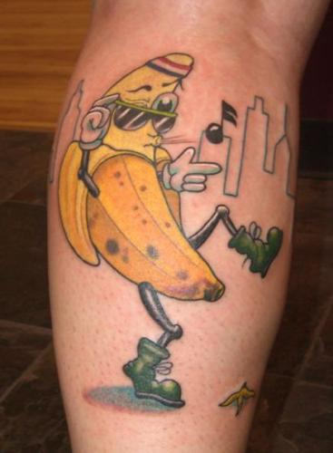 Funny Banana Tattoo Design