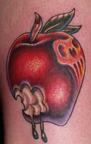 Scary Apple Tattoo Design