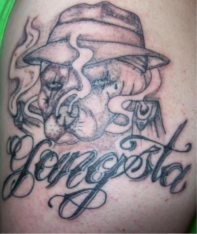 Smoking Gangsta Tattoo Design