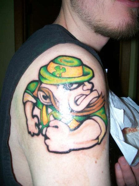 Leprechaun Tattoo On Shoulder