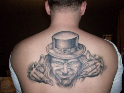 Leprechaun Tattoo On Back