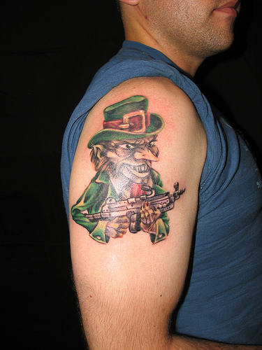 Leprechaun Tattoo On Shoulder