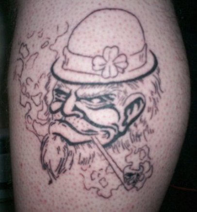 Smoking Leprechaun Tattoo