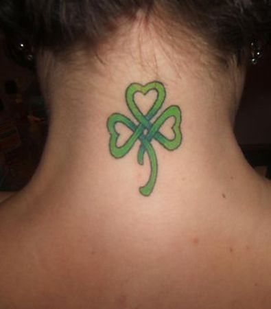 Shamrock Tattoo On Neck