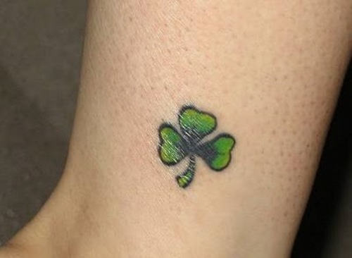 Irish Leaf Tattoo On Ankle