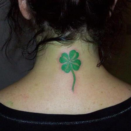 Shamrock Tattoo On Neck