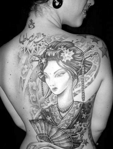 Geisha Tattoo On Back