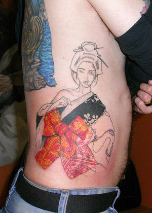 Geisha Tattoo On Rib