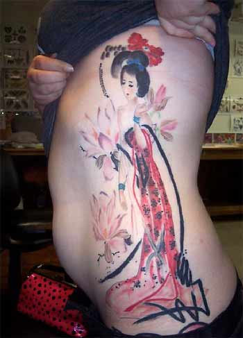 Geisha Tattoo On Rib