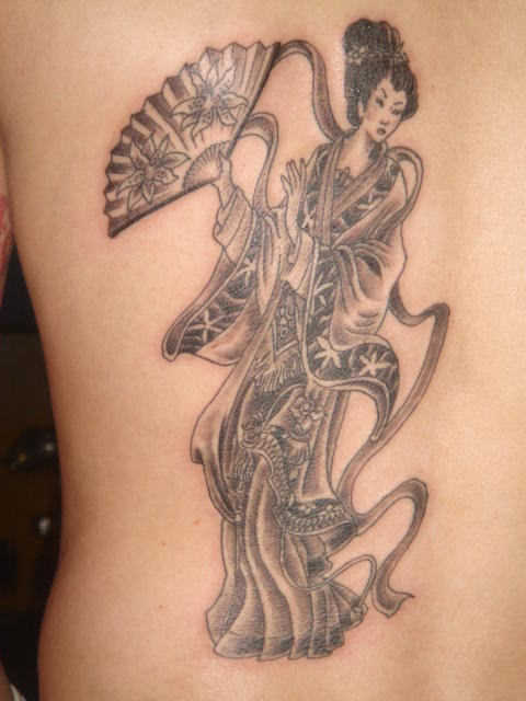 Geisha Tattoo Picture on Back