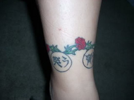 Japanese Tattoo On Ankle