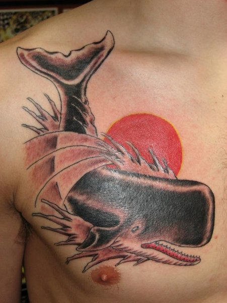 Shark Tattoo on Chest