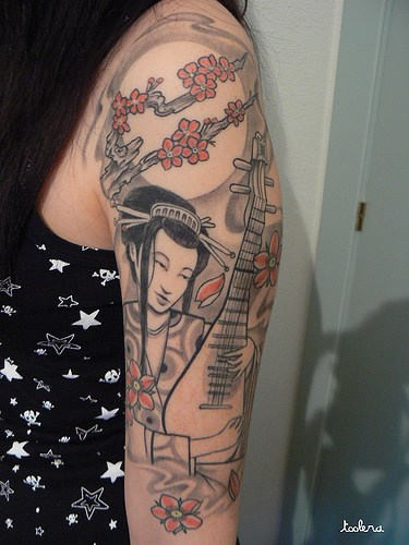 Geisha Tattoo On Shoulder