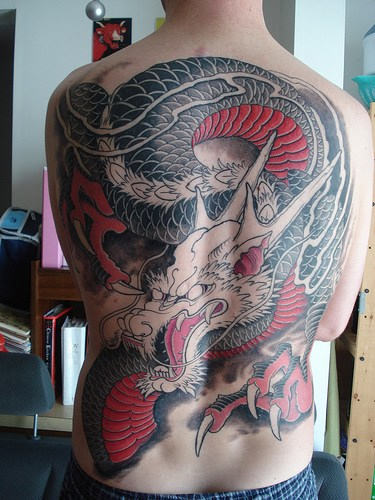 Dragon Tattoo On Whole Back