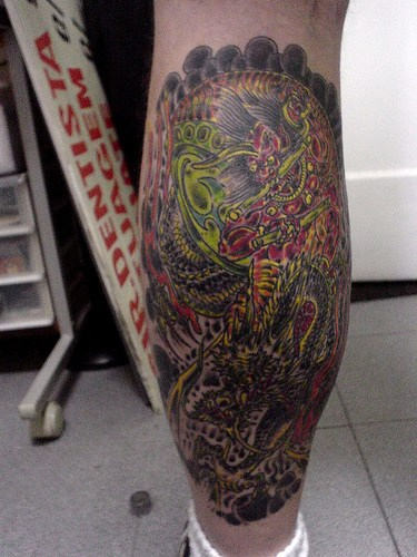 Japanese Tattoo On Leg