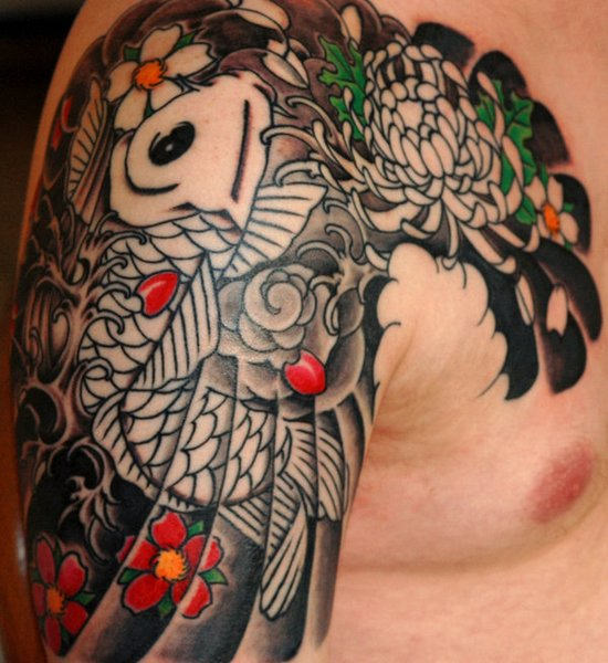 Japanese Tattoo on Shoulder and Arm