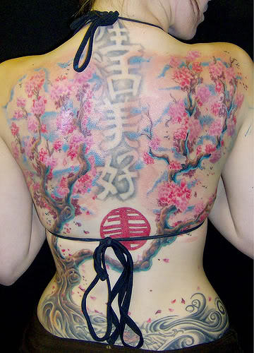 Cherry Tree Tattoo On Back