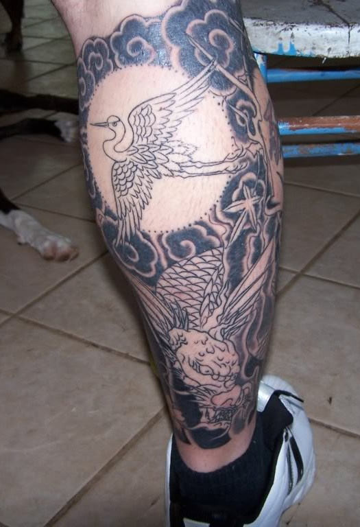 Japanese Tattoo On Leg