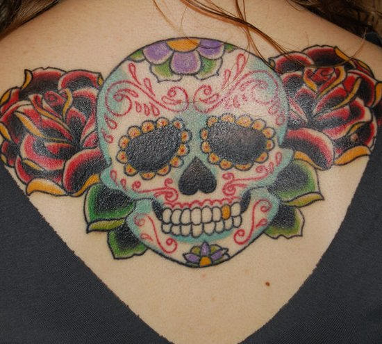 Mexican Skull Tattoo on Back