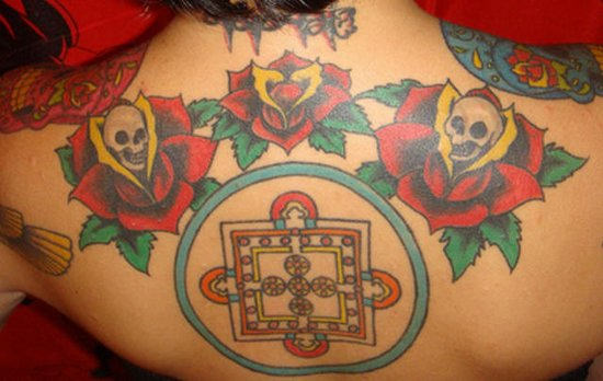 Colorful Mexican Tattoo on Back
