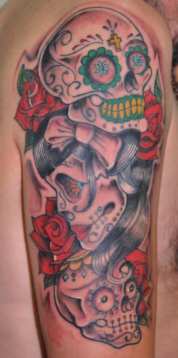 Mexican Skull Tattoo on Arm