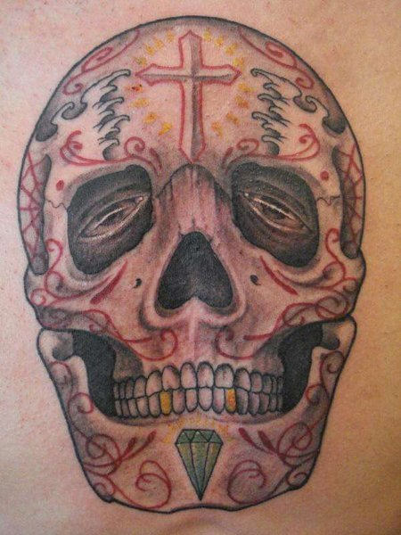 Skull and Cross Tattoo Design