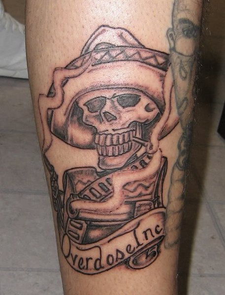 Smoking Skull Tattoo