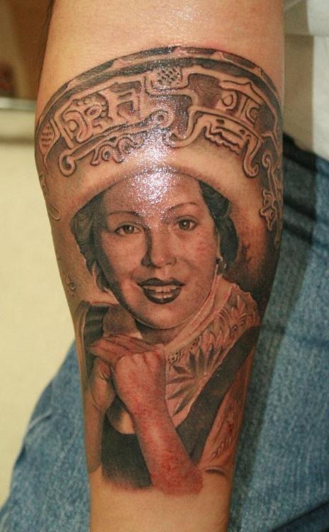 Mexican Girl Tattoo On Arm