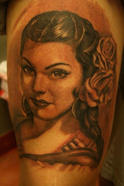 Beautiful Girl Face Tattoo