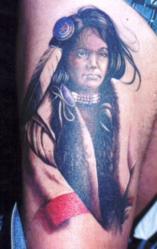 Native American Girl Tattoo