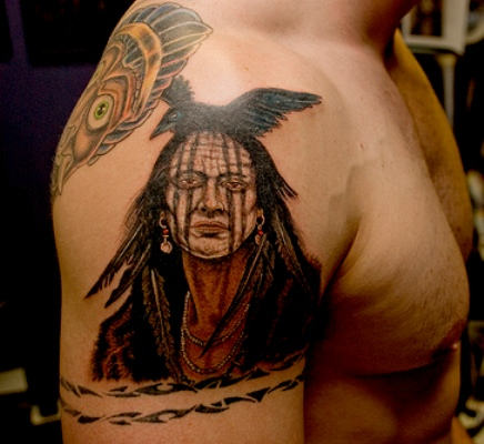 Native American Tattoo On Shoulder