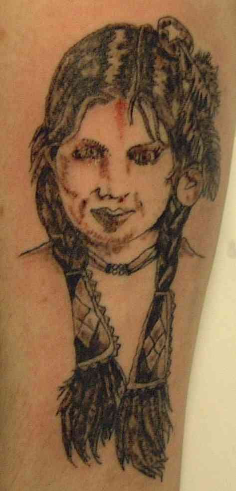 Native American Tattoo Of A Girl